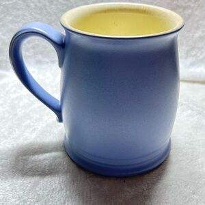 Discontinued Denby Langley Tudor Blue and Cream Matte Finish Ceramic Mug